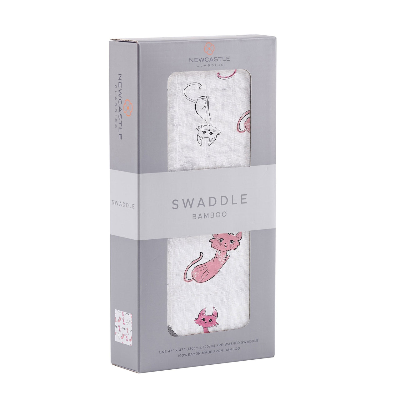 Newcastle - Playful Kitty Bamboo Muslin Swaddle -