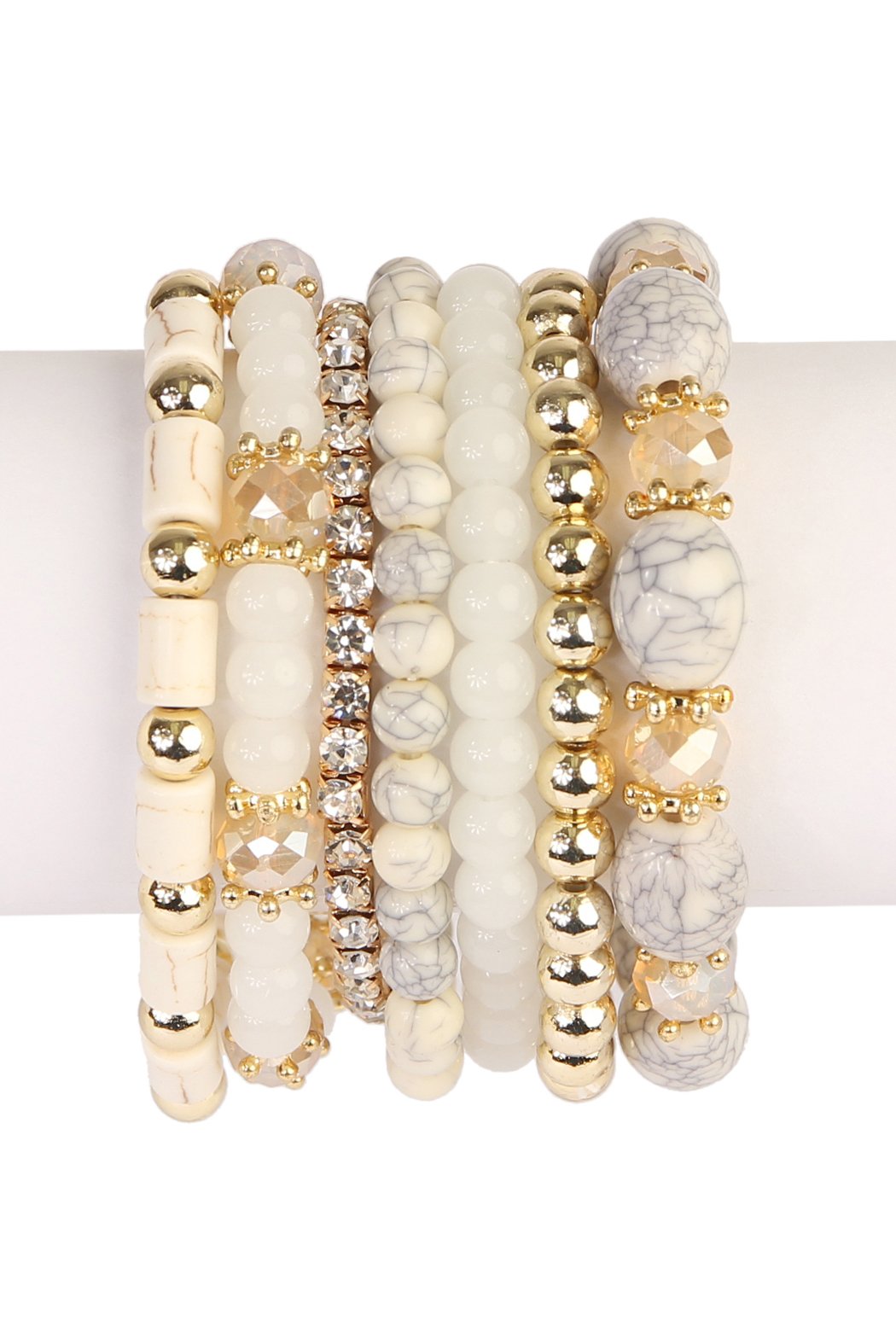 Riah Fashion -  - Multibead Stackable Bracelet - 7 COLORS -