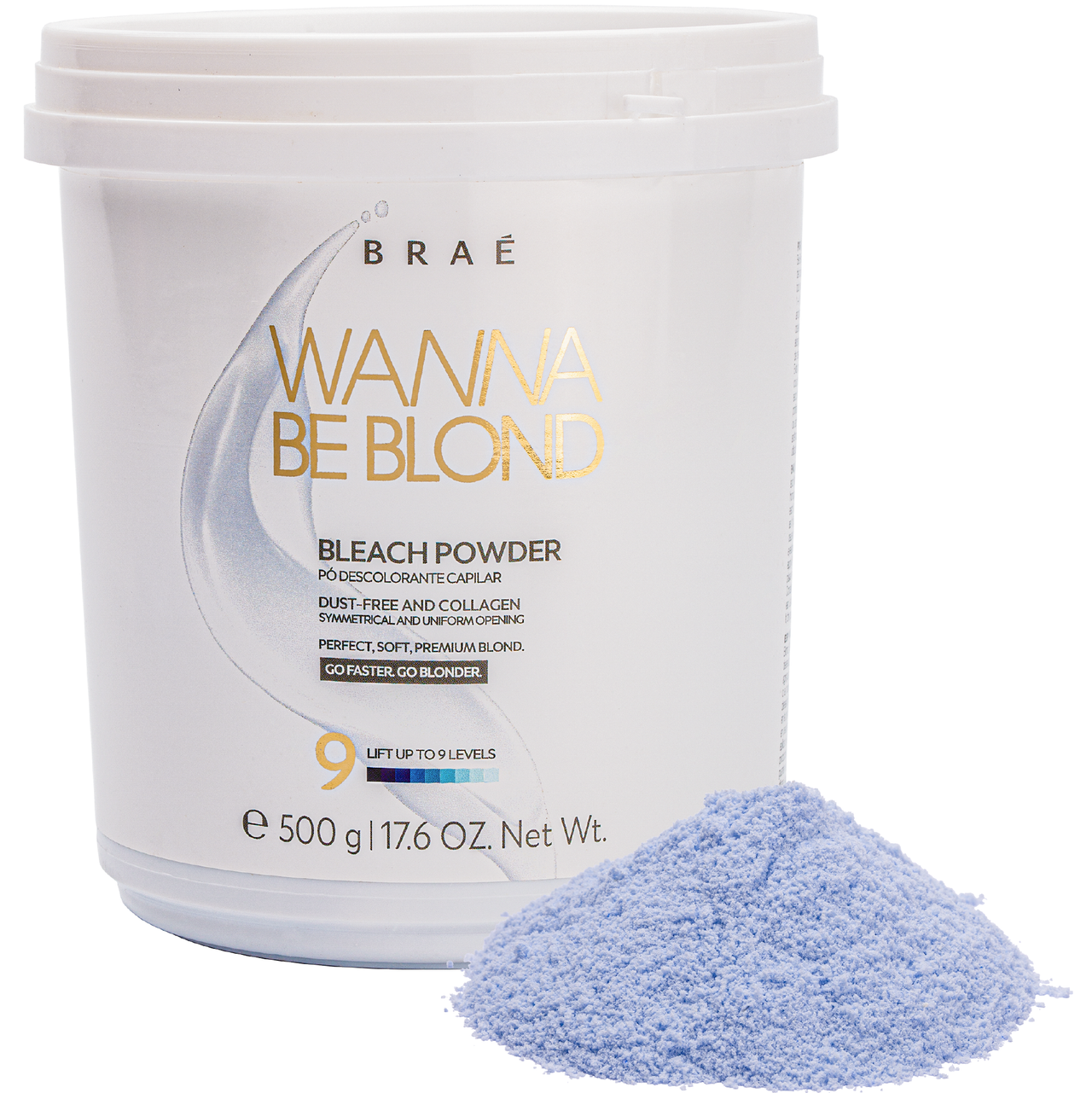 BRAE - Hair Bleach Powder Professional Lightener 9+ Wanna Be Blonde 500g -