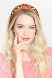 Thumbnail for Riah Fashion - Half Tone Polka Dots Tied Hair Band - 5 COLORS