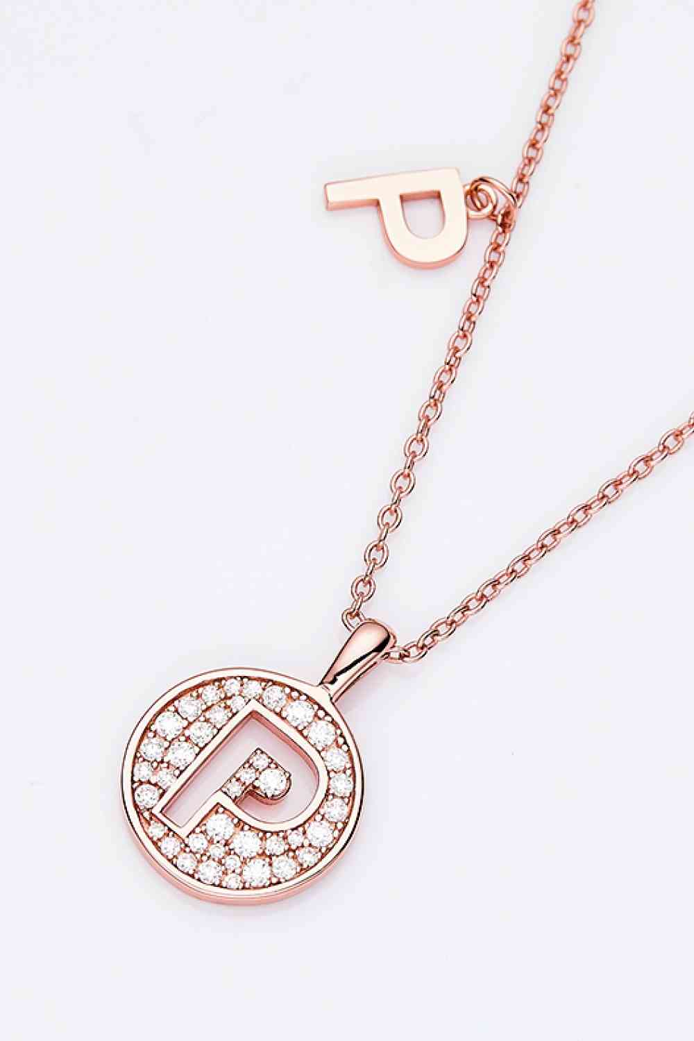 Moissanite K to T Initial Pendant Necklace