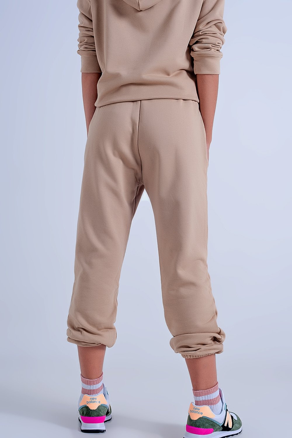 Q2 - Adjustable Waistband Joggers in Beige - 1 COLOR -