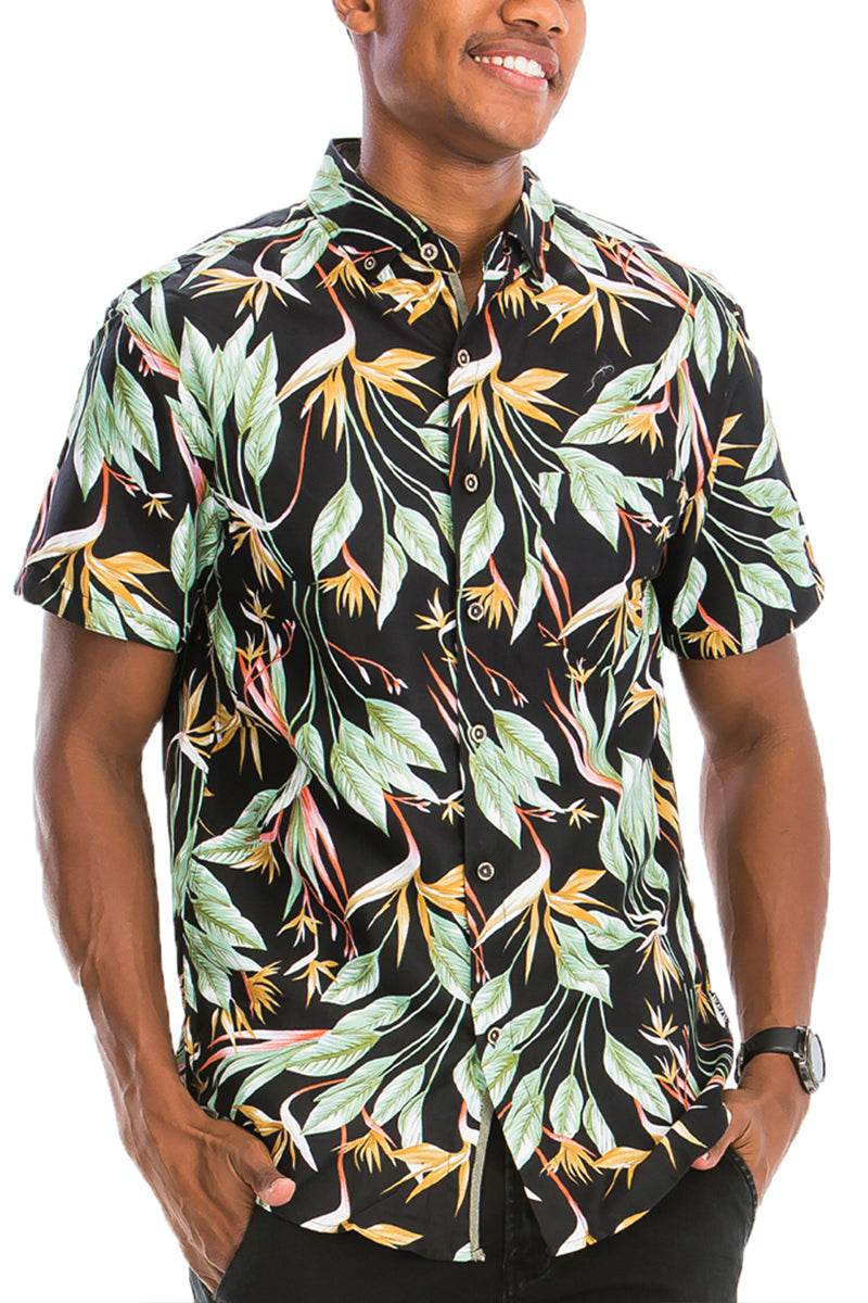 WEIV - Digital Print Hawaiian Short Sleeve Shirt -