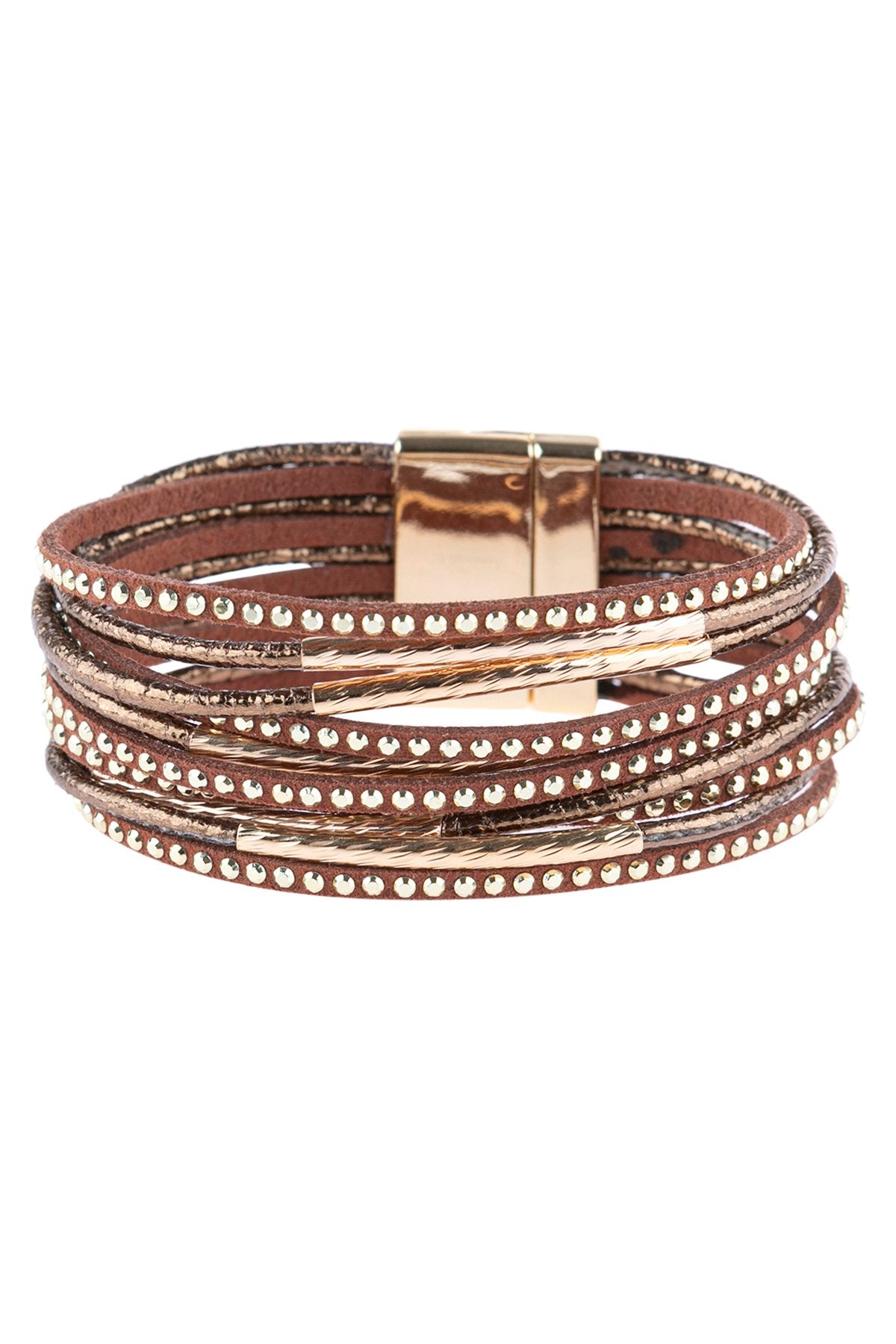 Multiline Leather Magnetic Bracelet - 5 COLORS