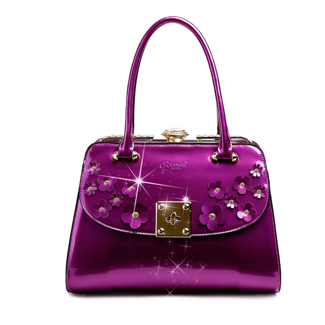 BRANGIO ITALY - Floral Sparx Designer Crystal Handbag - 5 COLORS -