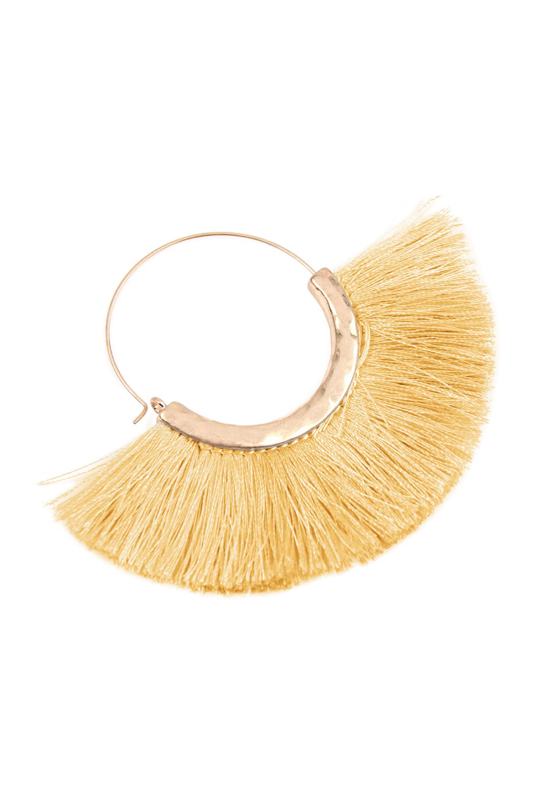 Tassel Fan Hoop Earrings - 15 COLORS -