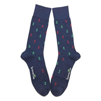 Thumbnail for Summer Ties - Anchor Socks - Men's Mid Calf - Port & Starboard - 1 COLOR -