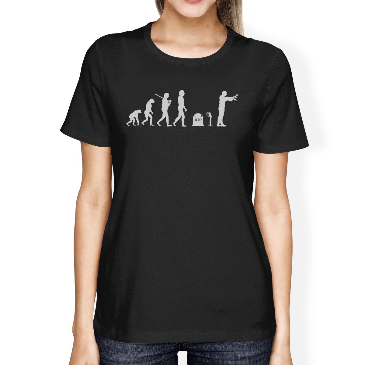 Zombie Evolution Womens Black Shirt - 1 COLOR -