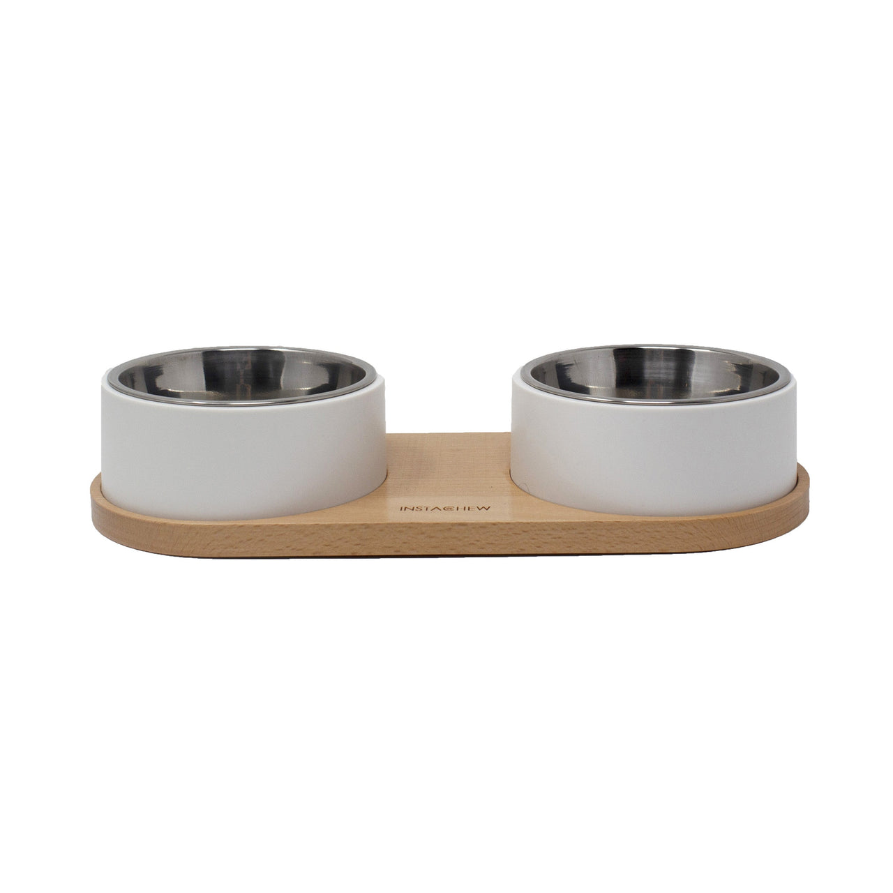 Instachew -  Puresteel Double Pet Bowl, Food Bowl for Cats, Dogs -