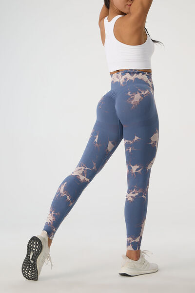 Tie-Dye High Waist Active Leggings - T - 10 COLORS -