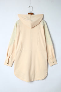 Thumbnail for Long Sleeve Buttoned Hoodie with Pockets - T - 2 COLORS -