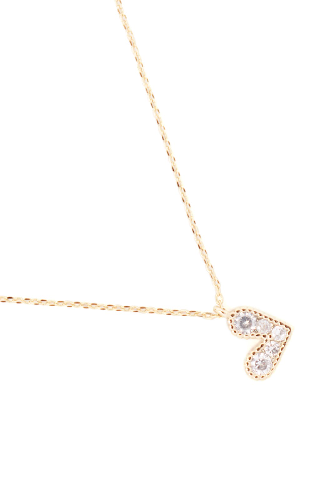 Brass Zirconia Heart Pendant Necklace with 3' extender - 3 COLORS -