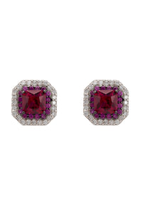 Thumbnail for LATELITA - Anastasia Stud Earrings Silver Ruby -