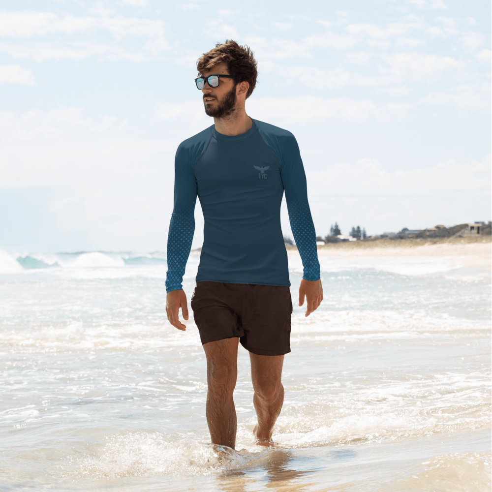 FYC - Men's Find Your Coast Performance Muted Aqua Rash Guard UPF - 1 COLOR -