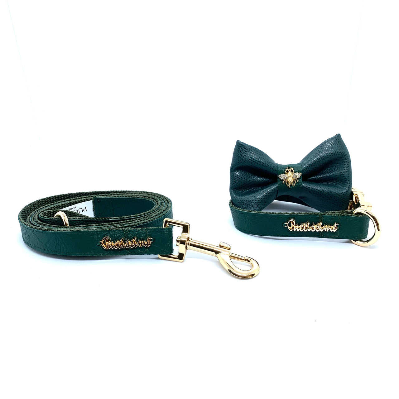 Puccissime - ade Collar, Leash & Bow Tie Set - 3 PCS. - 3 SIZES -