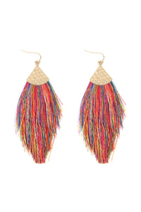 Thumbnail for Thread Tassel Drop Earrings - 15 COLORS -