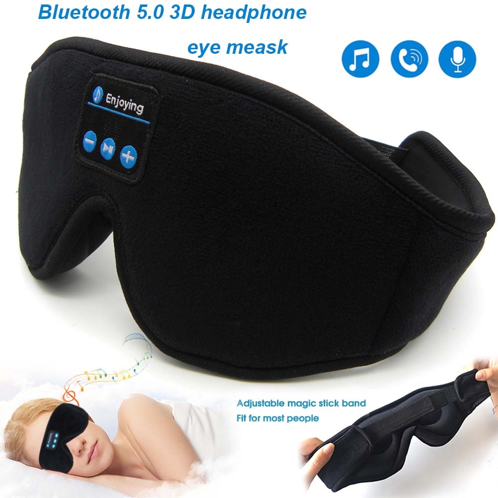 Bluetooth 5.0 Wireless Stereo Earphone - 3D Sleep Mask / Headband Sleep Soft Earphones - Sleeping Eye Mask Music Headset - [23 DAY DELIVERY] -