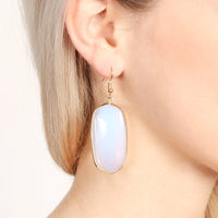 Thumbnail for USA - Natural Oval Stone Earrings - 9 COLORS -