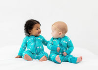 Thumbnail for Eclipse Kids - I'm Narwhally Sleepy - Blue - Long Sleeve Zipper Sleep Romper -