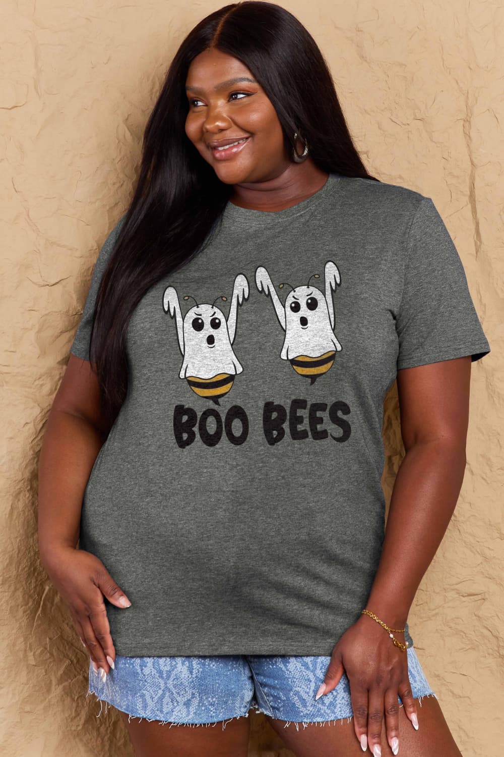 Simply Love Full Size BOO BEES Graphic Cotton T-Shirt - T - 3 COLORS -