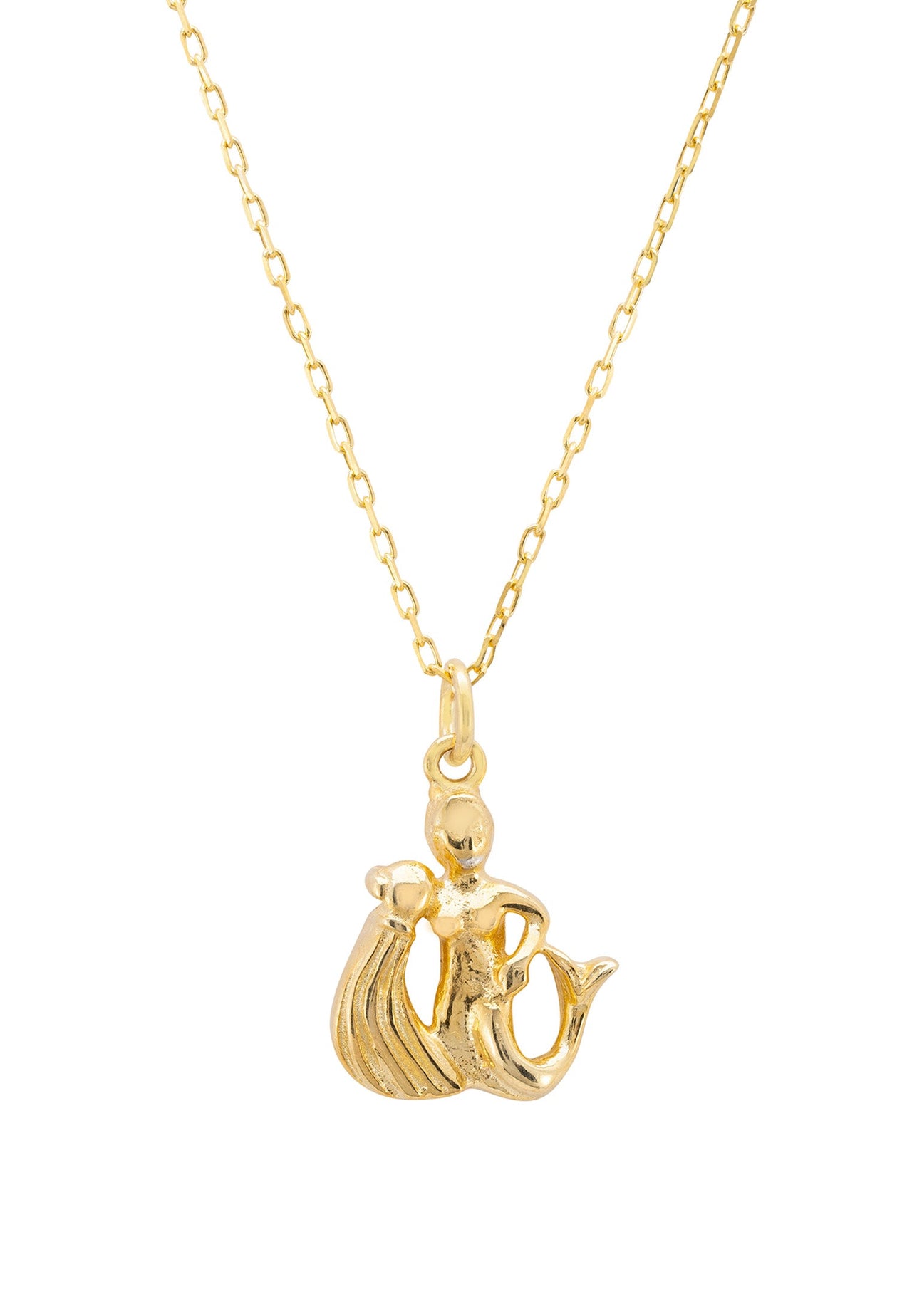 Zodiac Star Sign Necklace Gold Aquarius -