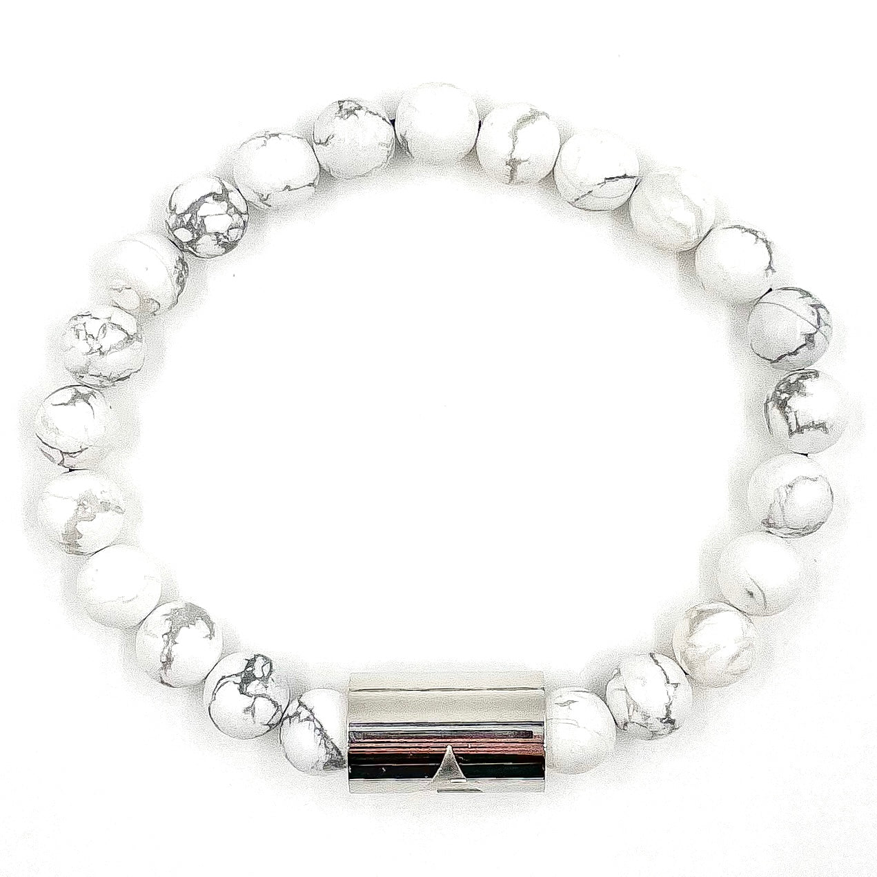 Rocky - White Howlite & Silver Gemstone Beaded Bracelet -