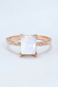 Thumbnail for Square Moonstone Ring - T - SIZES 6 THRU 9 - 3 FINISHES -