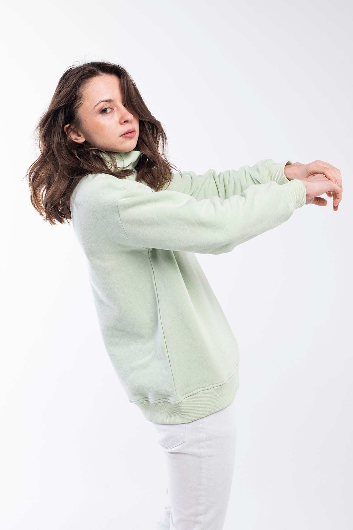 Zipped Neck Sweatshirt - 5 COLORS -