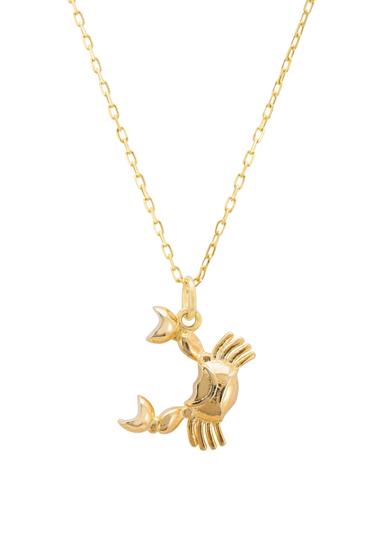 Zodiac Star Sign Necklace Gold Cancer -