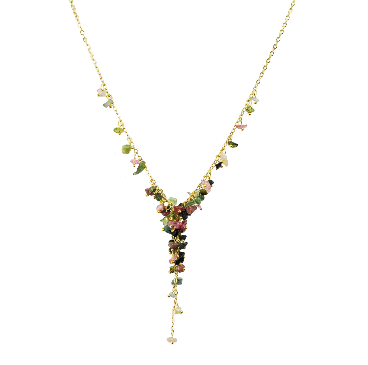 Gena Myint - Mixed Tourmaline Cluster Necklace -