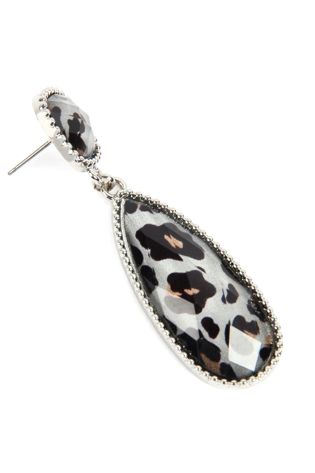 Glitter Leopard Post Dangle Drop Earrings - 4 COLORS -