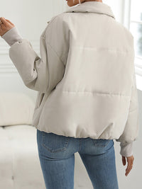 Thumbnail for Zip-Up Drop Shoulder Puff Jacket - T - 1 COLOR -