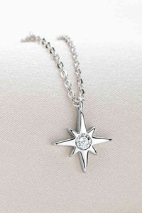 Thumbnail for Moissanite North Star Pendant 925 Sterling Silver Necklace