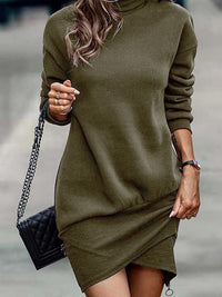 Thumbnail for Round Neck Long Sleeve Mini Dress - T - 1 COLOR -