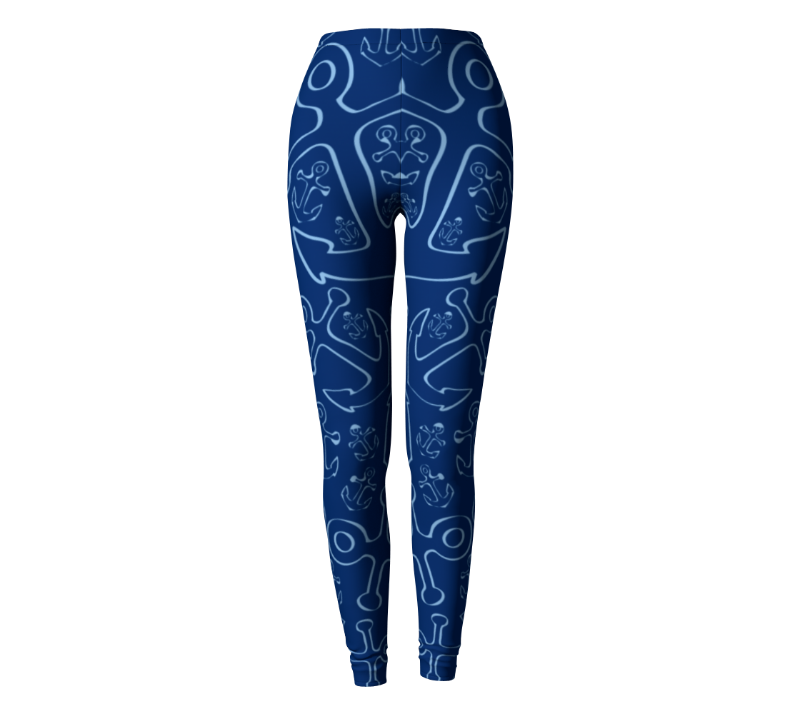 Summer Ties - Anchor Dream Leggings - Navy - 1 COLOR -