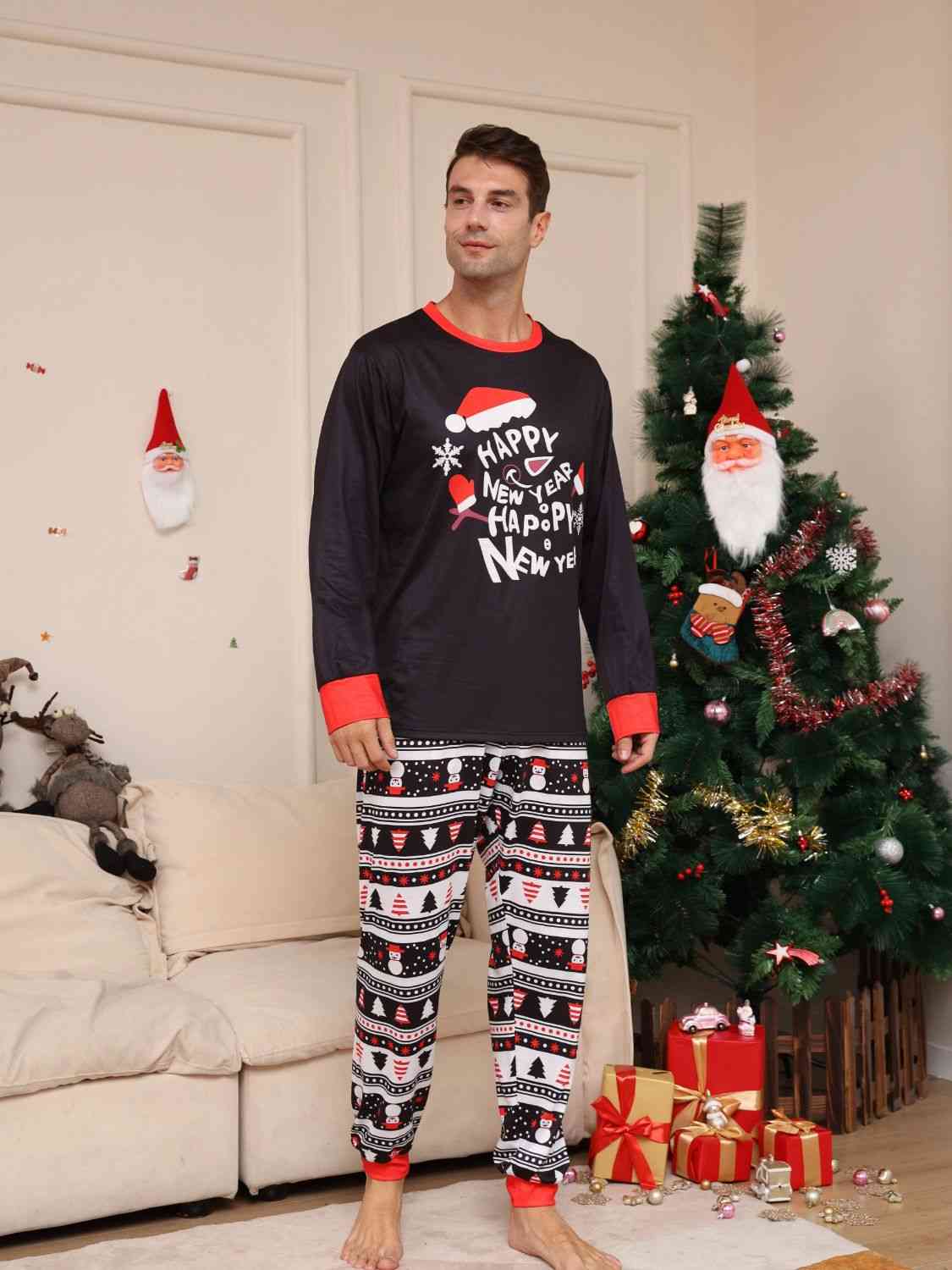 MEN Full Size Graphic Top and Pants Set - T -