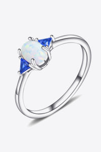 Thumbnail for Contrast 925 Sterling Silver Opal Ring - T - SIZES 6 THRU 9 - 4 COLORS -