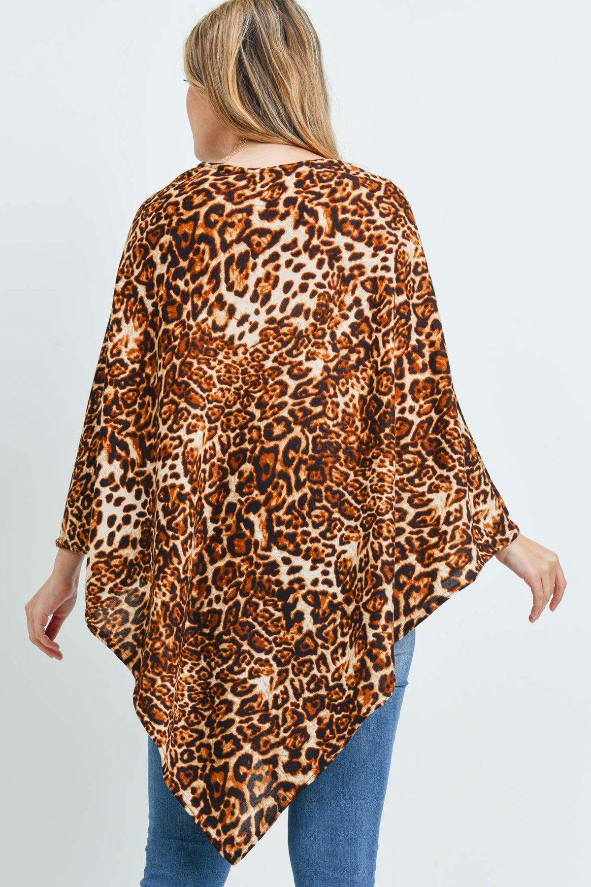 Riah Fashion - All Year Round Leopard Poncho - 3 COLORS -