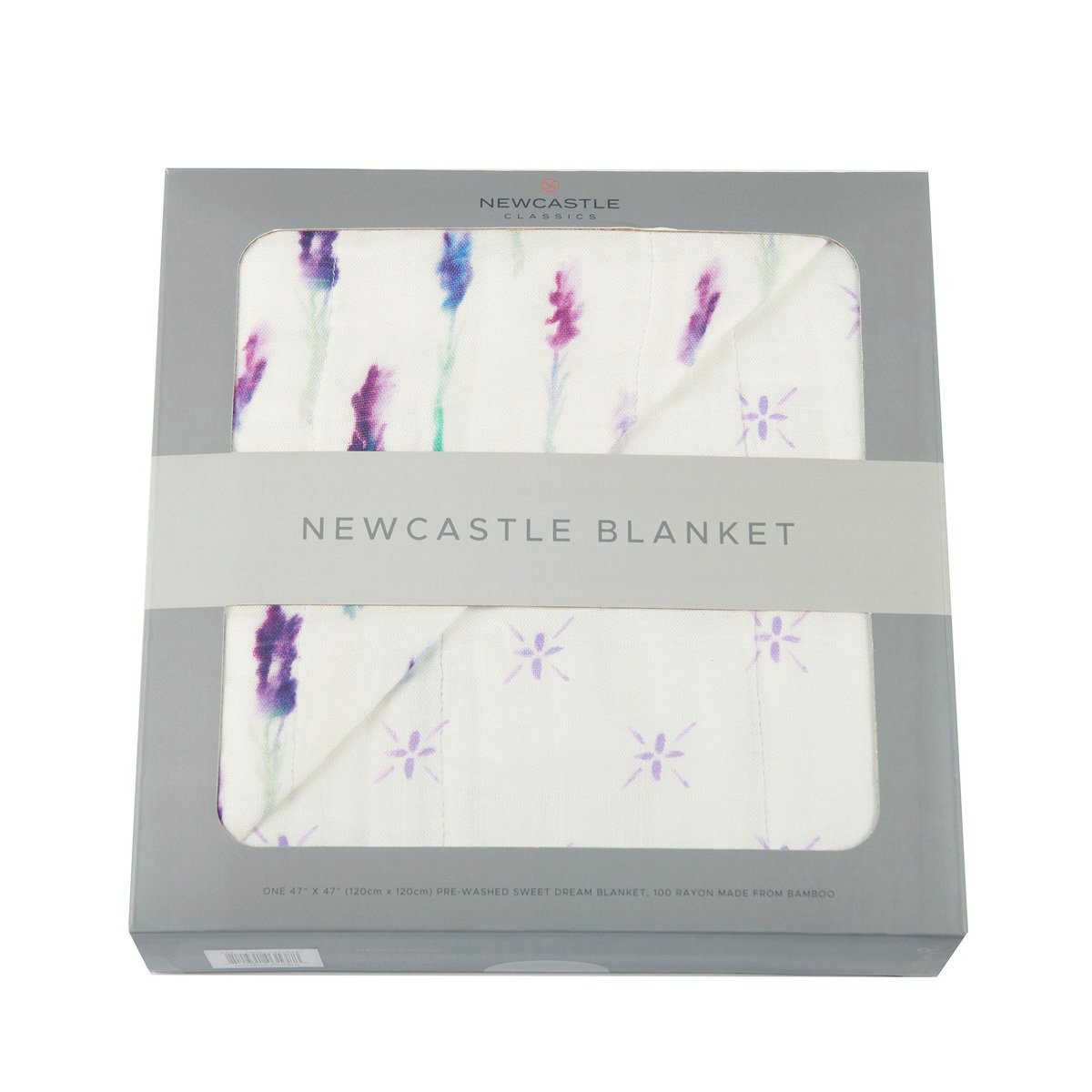 Lavender and Lavender Flower Bamboo Muslin Newcastle Blanket -