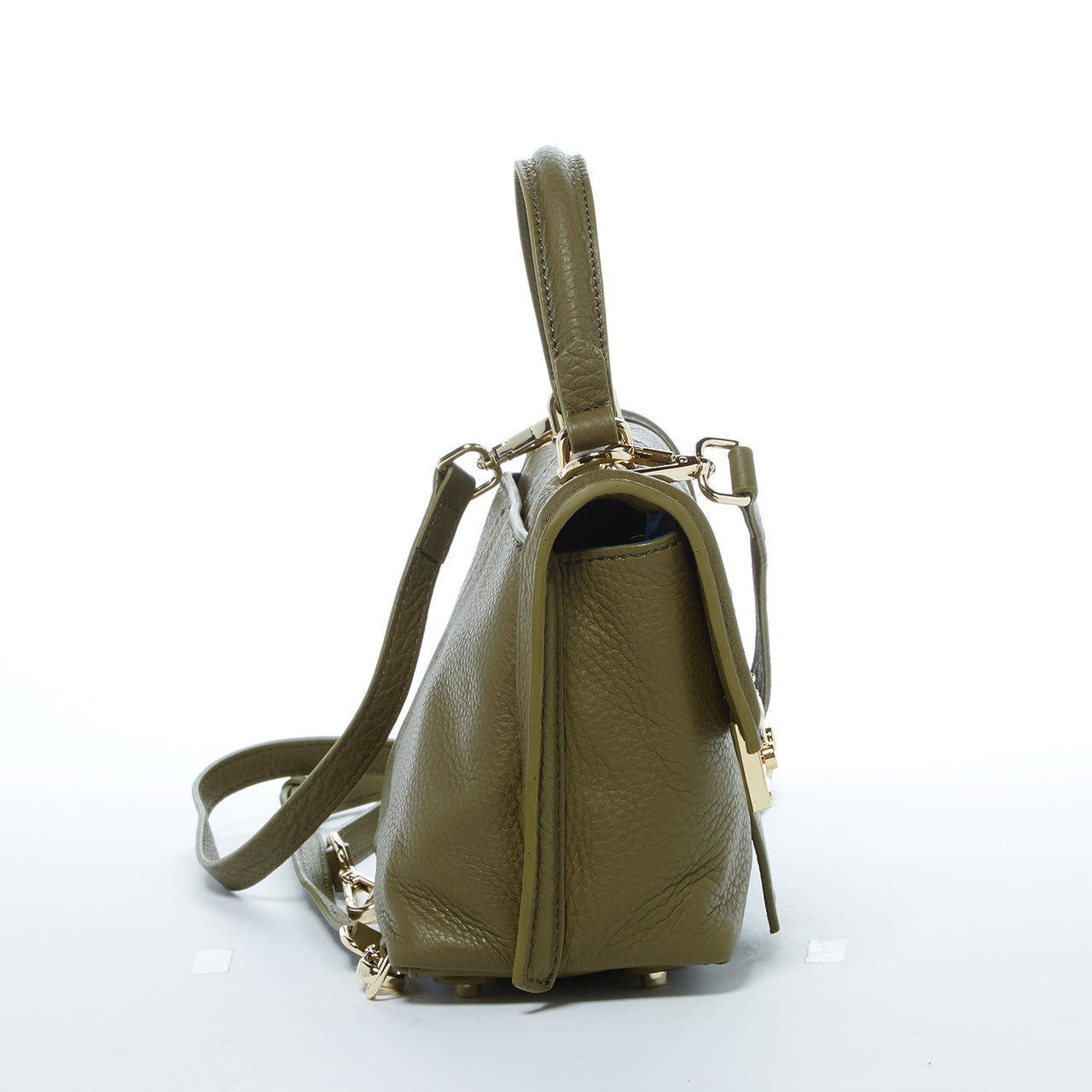 Linda Leather Convertible Backpack Purse Olive Green -