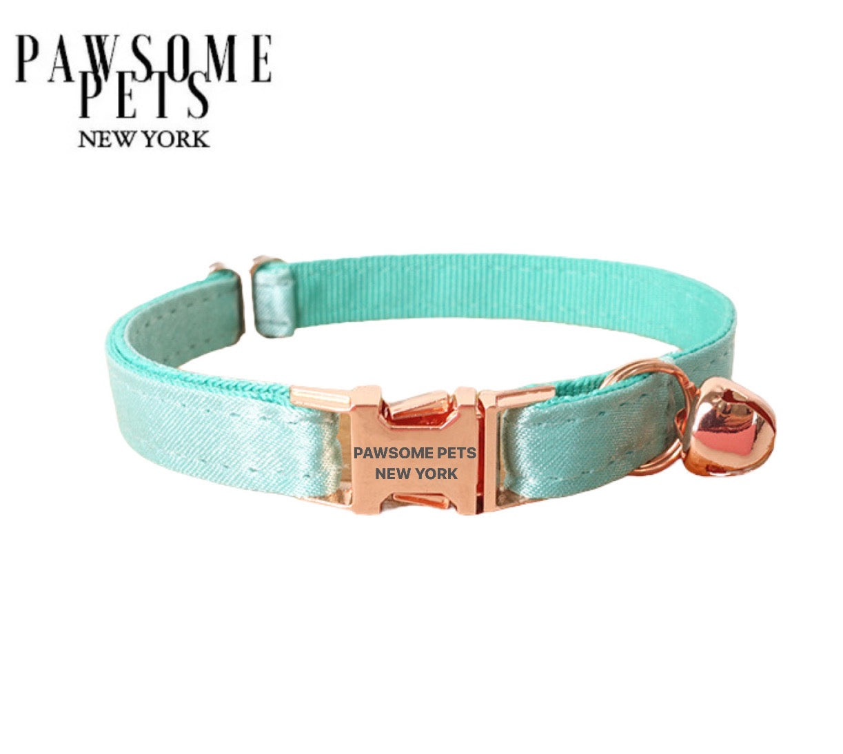 Dog & Cat Collar - Silver Mint Green -