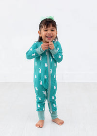 Thumbnail for Eclipse Kids - Bunnies - Long Sleeve Zipper Sleep Romper -