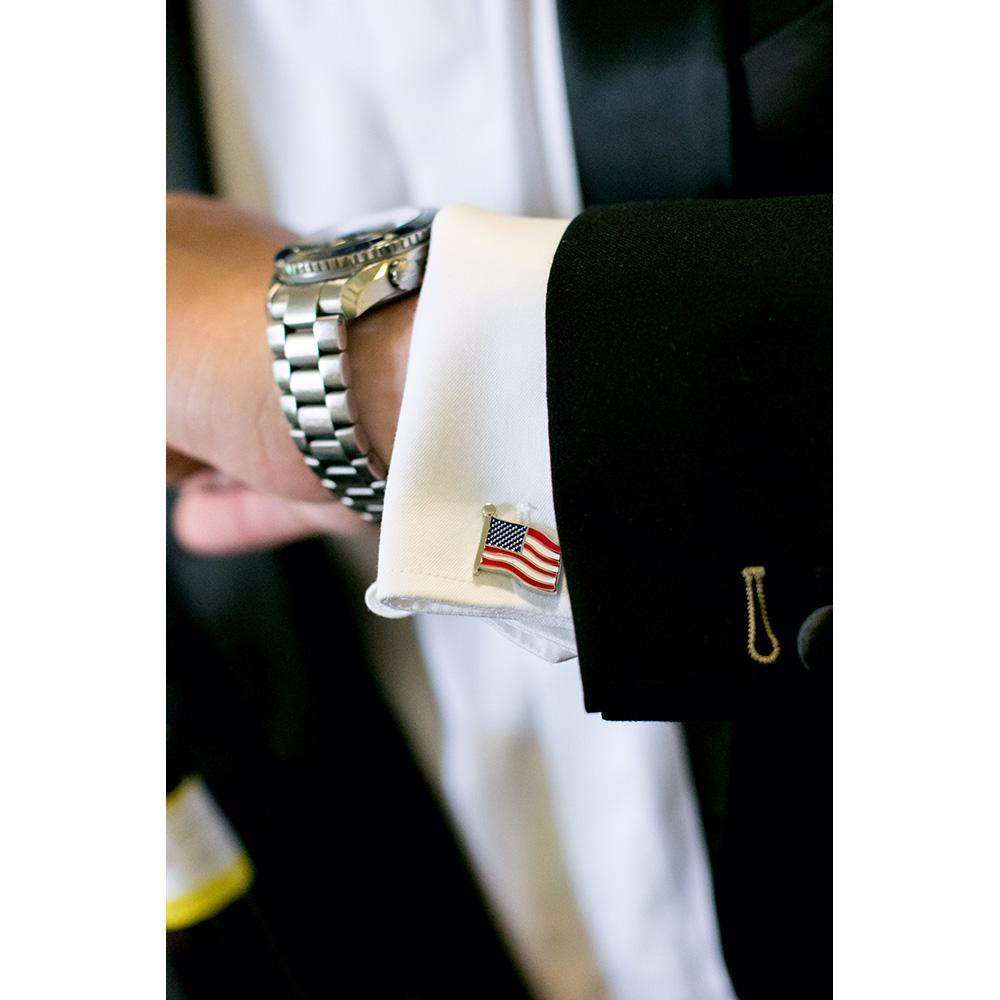 Summer Ties - American Flag Cufflinks - In the Wind -