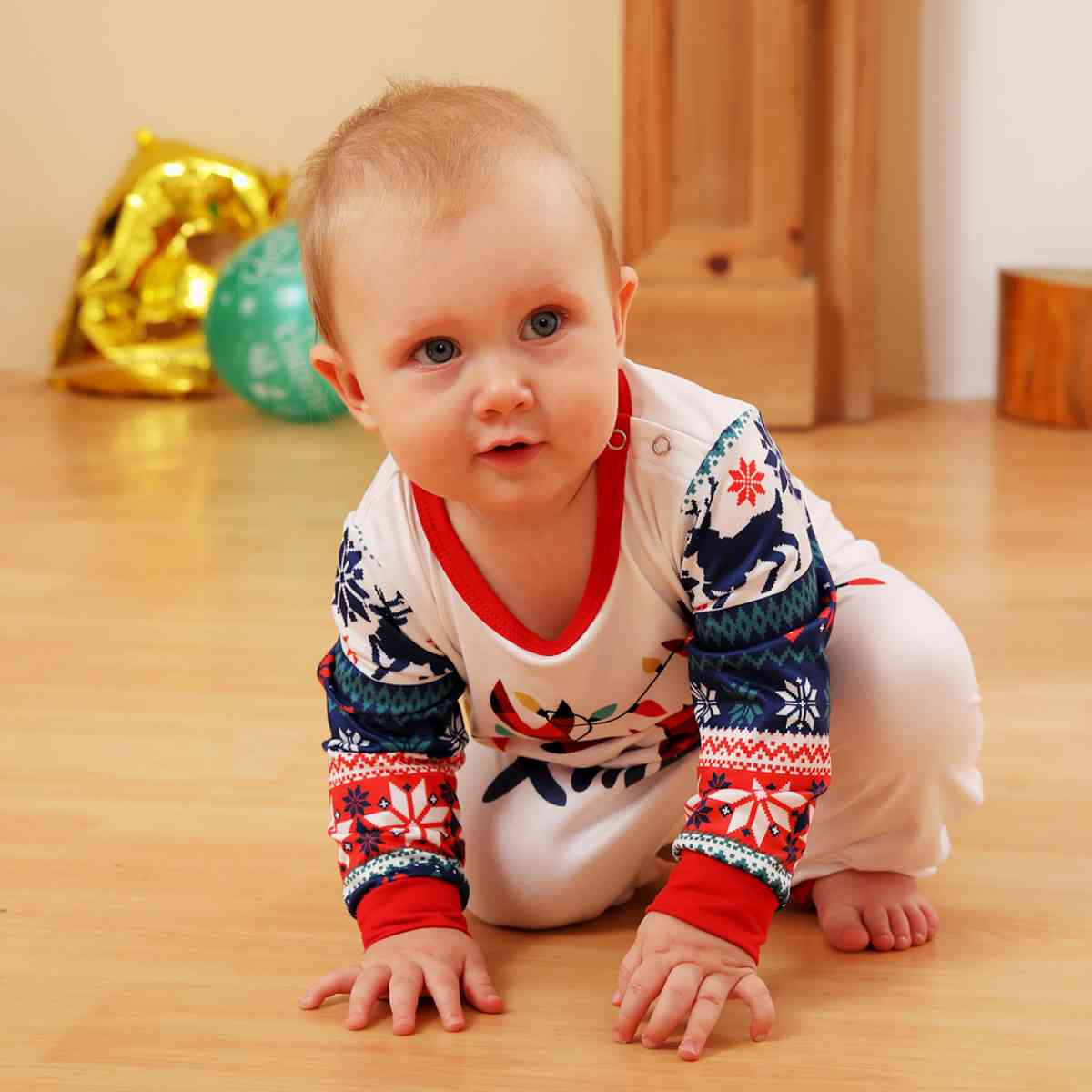 BABY MERRY XMAS Reindeer Graphic Jumpsuit - T -