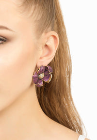 Thumbnail for LATELITA - Poppy Flower Red Earrings Gold -