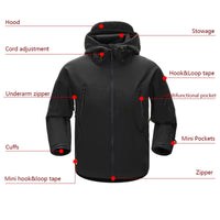 Thumbnail for ESDY - Men Outdoor Jacket / Coat, Water-Resistant Luker TAD - Soft Shell Hoodie - Tactical Hunting, Camping, Hiking Clothing - [10 DAY DELIVERY] - 5 COLORS - 3 CAMOS -