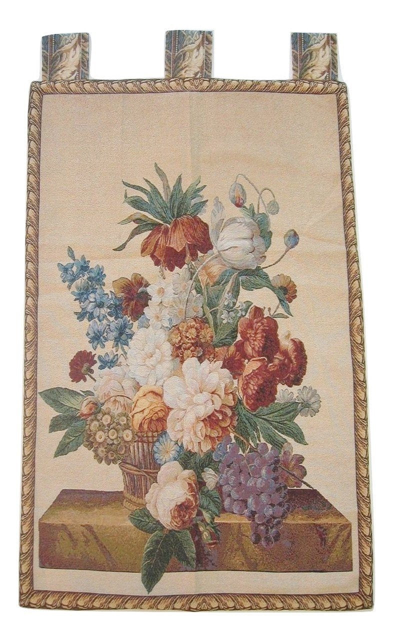 Rackandrefurbished - Spring Harvest Elegant Woven Fabric Baroque Tapestry Wall Hanging - 28" X 43" -