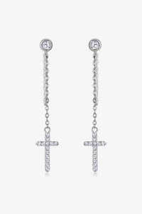 Thumbnail for Moissanite 925 Sterling Silver Cross Earrings