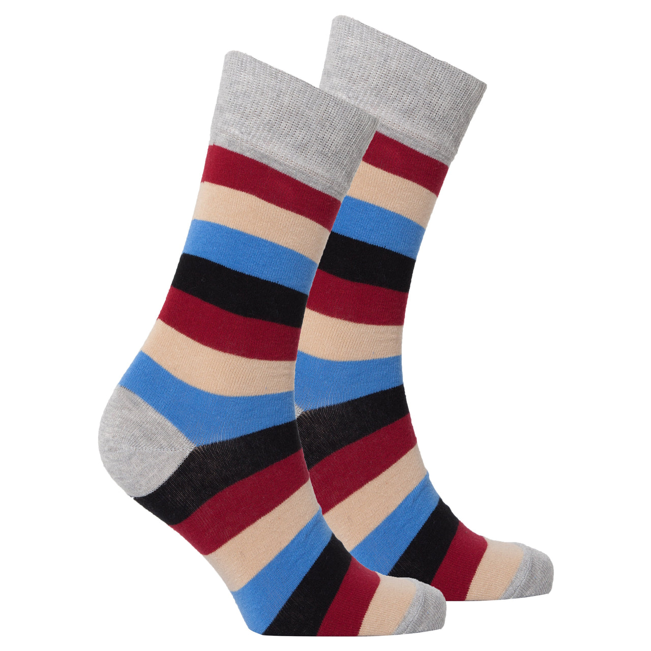 Men's Beige Stone Stripe Socks - 1 COLOR -