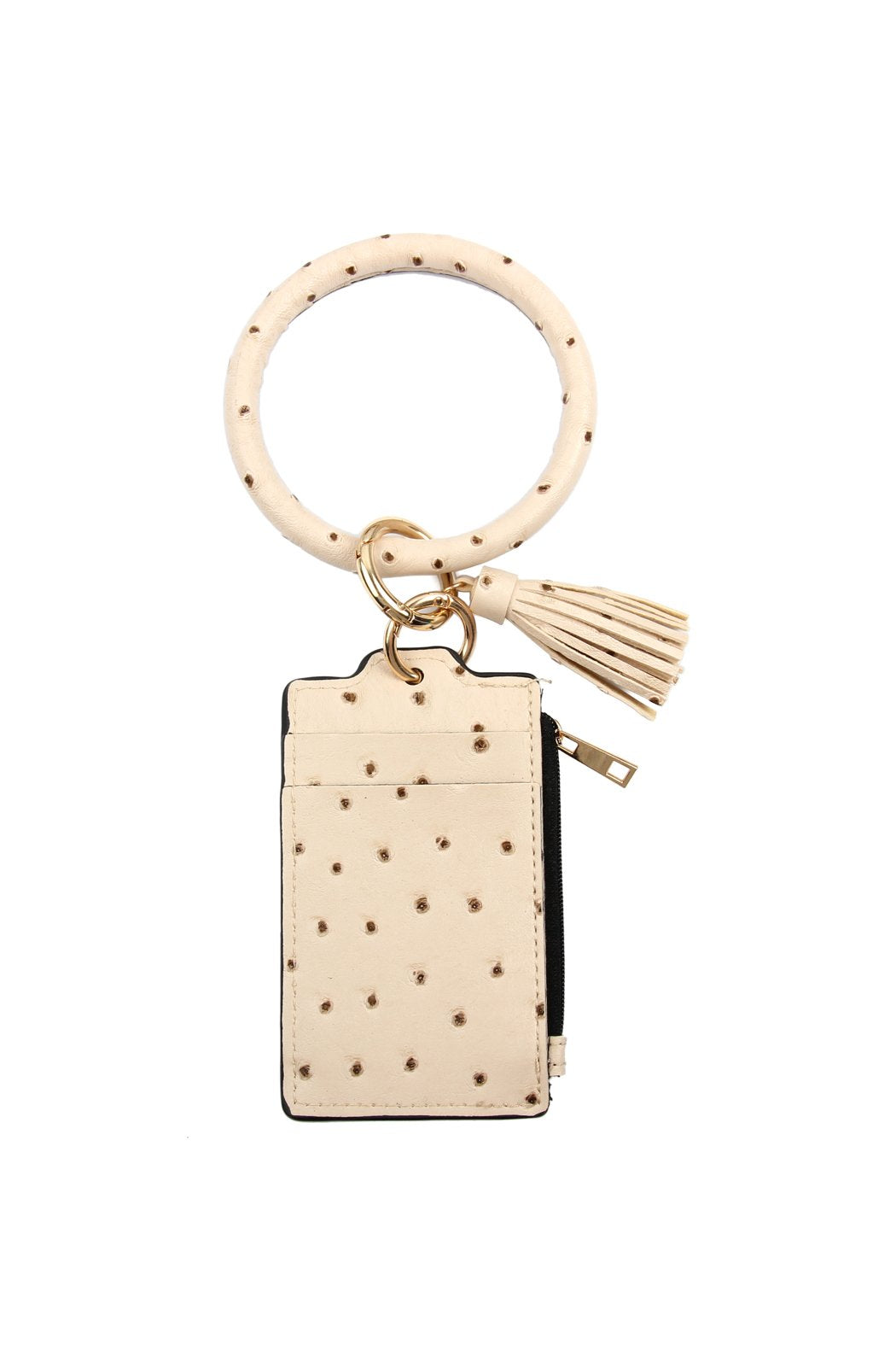 Riah Fashion - Ostrich Id Card Keychain - 5 COLORS -